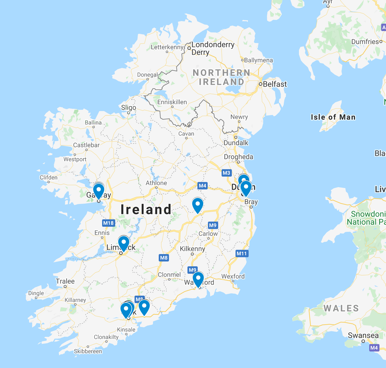 Map showing where those taking part are based